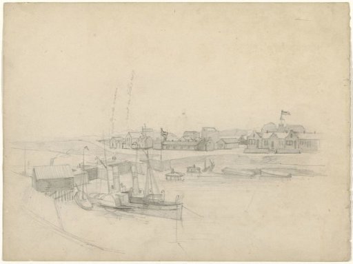 Design for an illustration in De Amsterdammer: View of the North Sea Canal (26 August 1888)