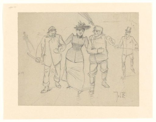 Woman on the ice between two street sweepers