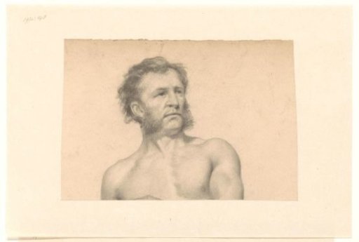 Bust of a male nude, three-quarter view to the right