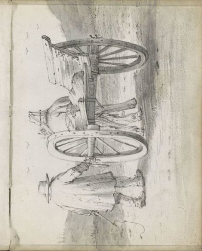 Peasant with Horse-Drawn Cart on a Country Road