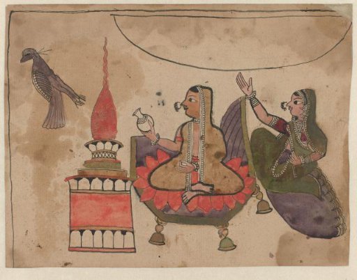 Two women in a temple