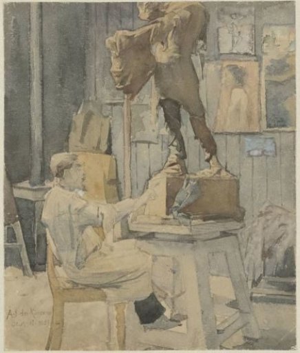 Jan Toorop in a Sculptor's Studio