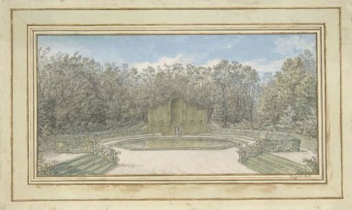 View of a Lattice Gazebo in a Park