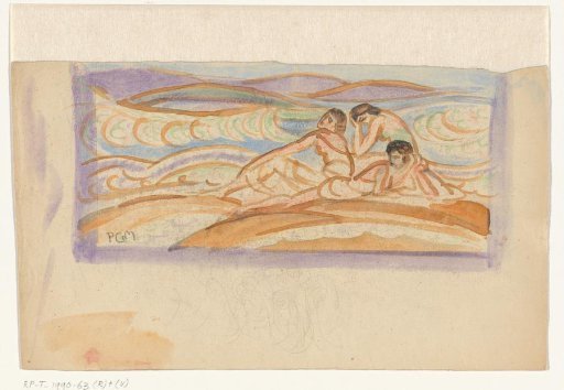 Three Female Figures by the Sea