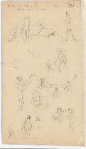 Sketches of Children on the Beach