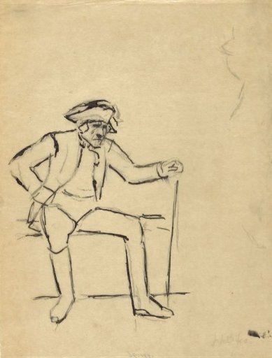 Seated Old Man with a Needle and Stick