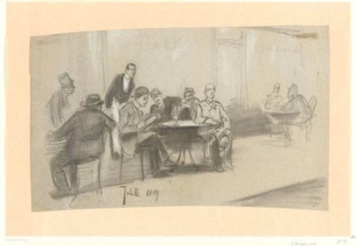 Terrace of a Café-Restaurant, with a Drawing Artist
