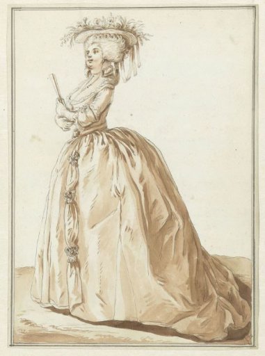 Standing lady with a fan