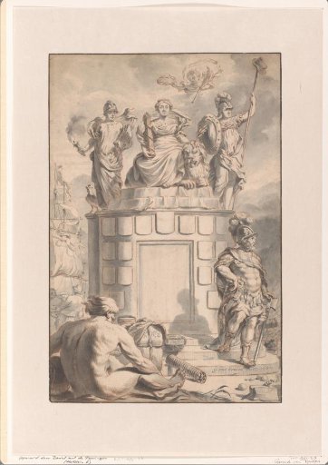 Design for a title print with the Dutch maiden (?)