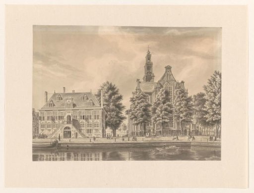 View of the Westerkerk and the Westerhal in Amsterdam