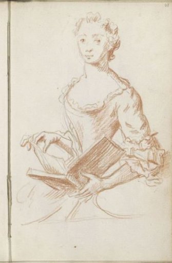 Standing woman with a book