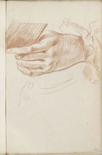 Hand holding a sheet or book