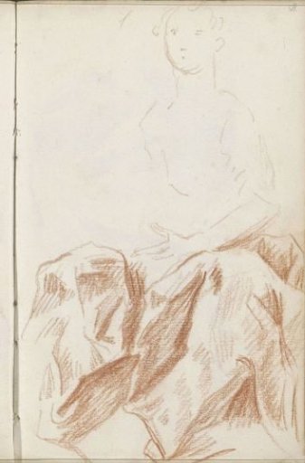 Seated figure with drapery