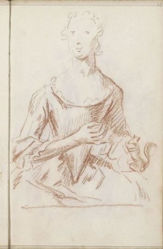 Woman with hand before the breast