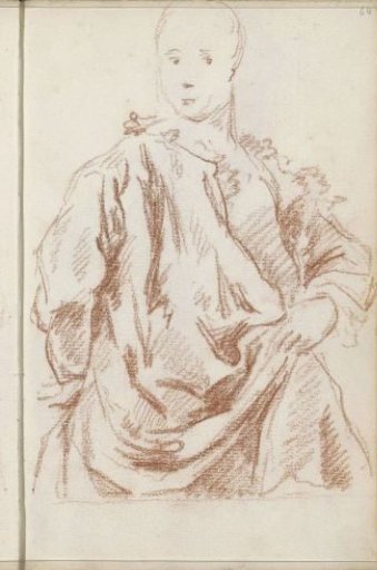 Standing man in a draped cloak