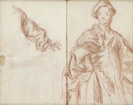 Portrait of a man and a sleeve with hand