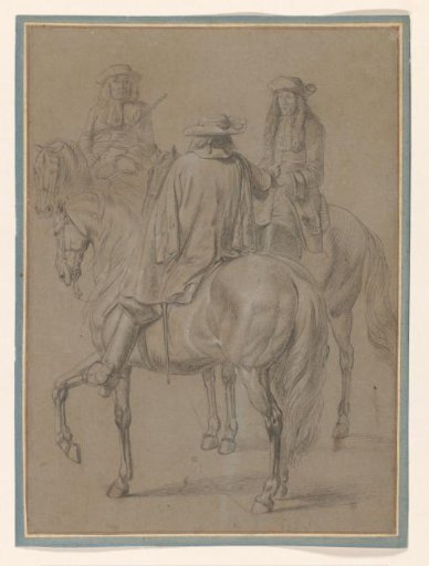Three riders on horseback