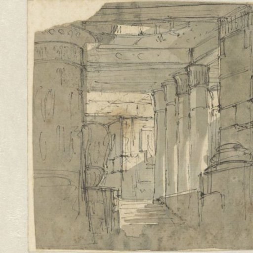 Staircase in an Egyptian-looking Temple