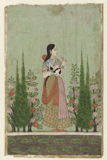 Girl holding a Calf