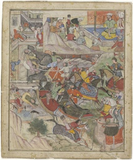 Siege of a city and a prince speaking with a military commander