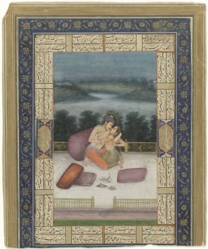 Couple embracing on a terrace