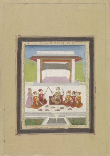 Princes with Flower Branches on a Terrace