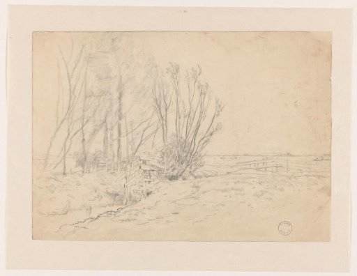 Polder Landscape with a Group of Trees by a Ditch
