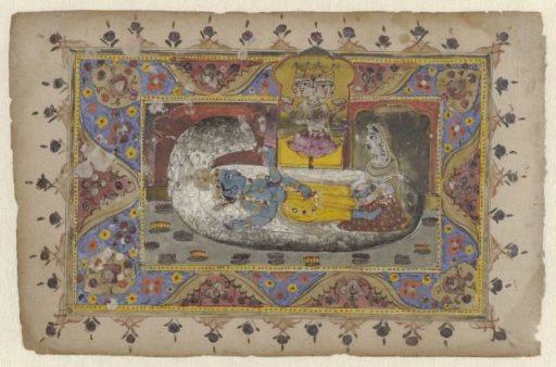 Vishnu on the World-Serpent Ananta, the Birth of Brahma