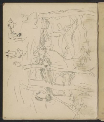 Two children in a wooded area, presumably near the Witte Brug in The Hague