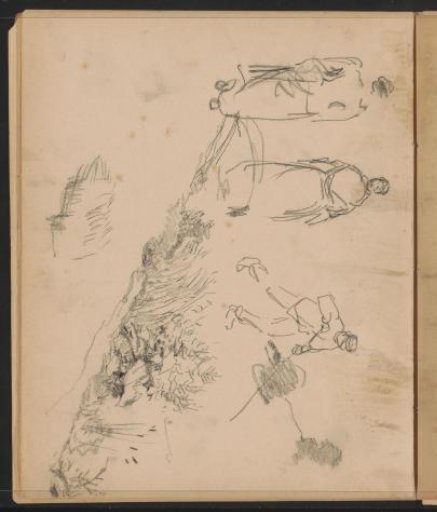 Study sheet, including a dune path and two women
