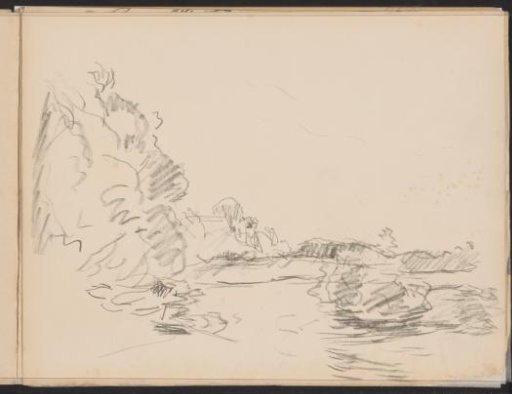 Landscape with trees and shrubs