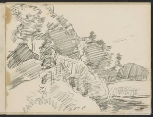 Man in a hilly landscape