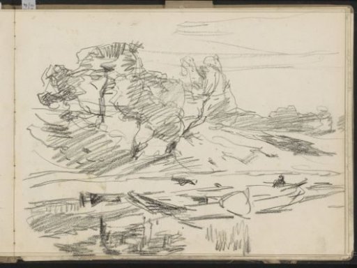 Landscape with a rowing boat on a river