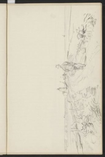 Figures on a country road along the lighthouse De Ven on the Oosterdijk at Enkhuizen