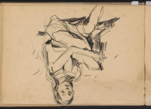 Girl sitting with her right leg drawn up
