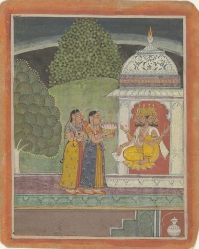 Khambavati Ragini with God Brahma