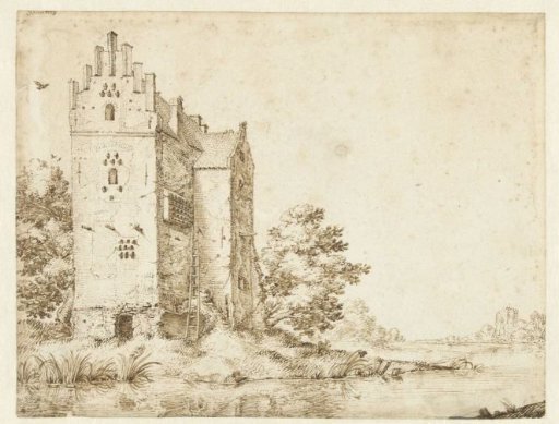 Castle on the bank of a river