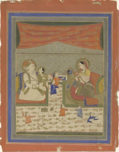 Nanda and Yasoda with Krishna and Balarama