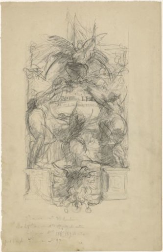 Design drawing of an allegorical group
