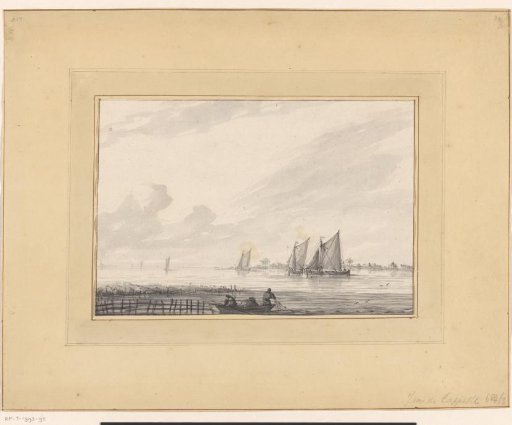 Ships in a river mouth