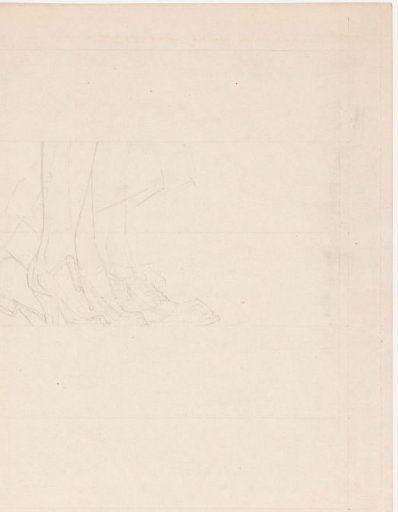 Study sheet with three legs and shod feet