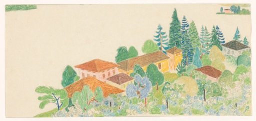 Italian houses in a hilly landscape