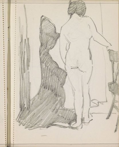 Interior with a Standing Nude Woman Next to a Chair