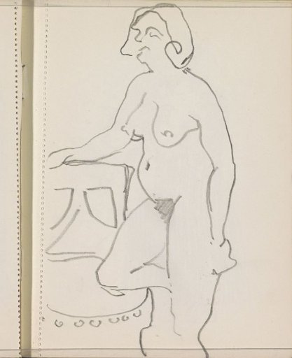 Standing Nude Woman Leaning on a Chair