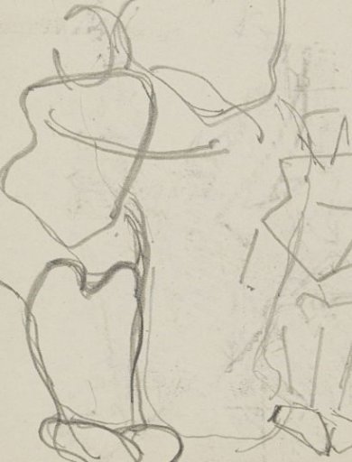 Standing figures with bent knees