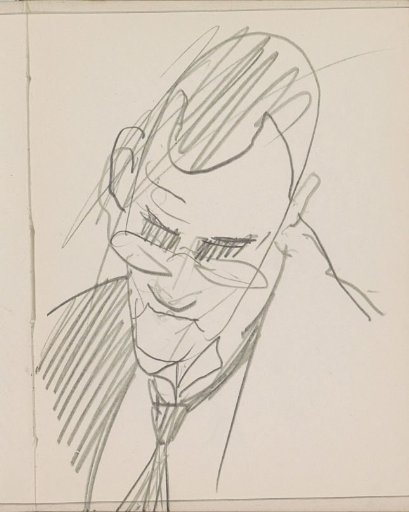 Head of a man with spectacles