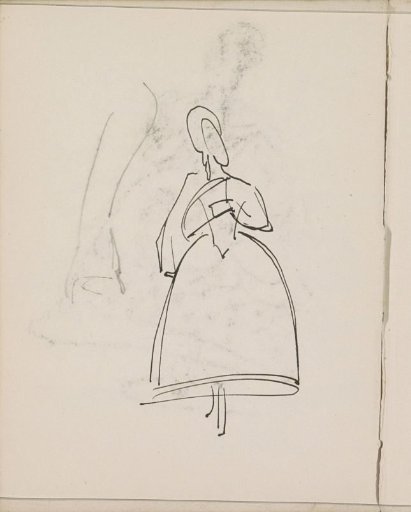 Standing woman in a ball gown