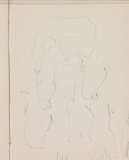Grazing Animal and Heads of an Animal