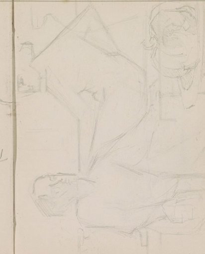 Interior with a Standing Figure Next to a Reclining Naked Woman