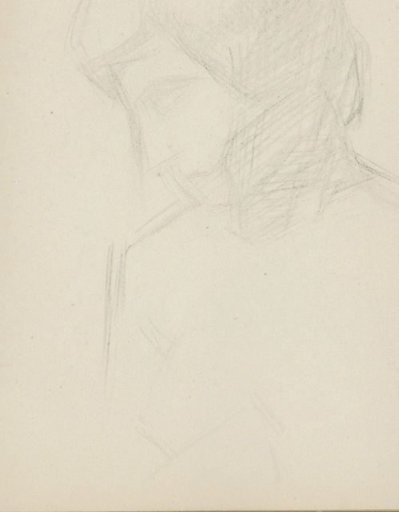 Head of a woman looking down